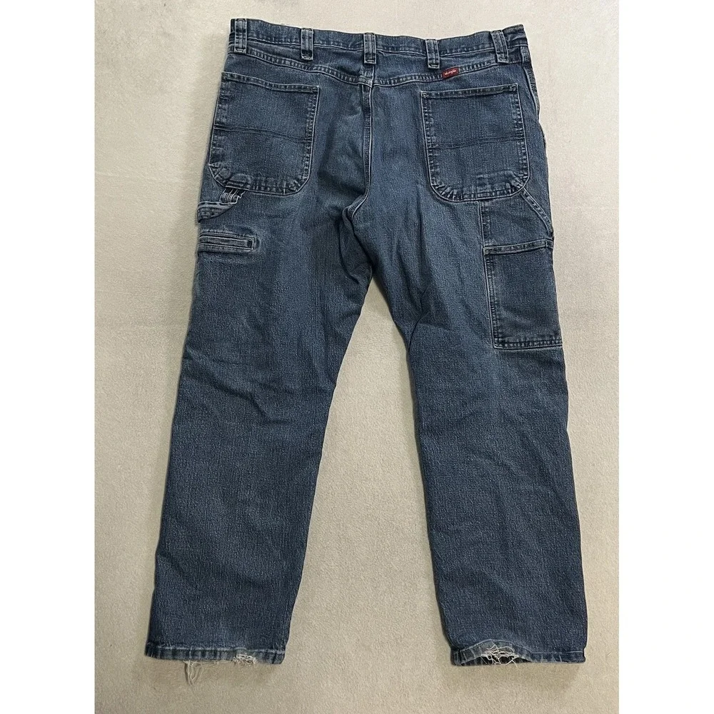 Vintage Wrangler Carpenter Denim Jeans Men's Size 38x30 Straight Leg Loop Work